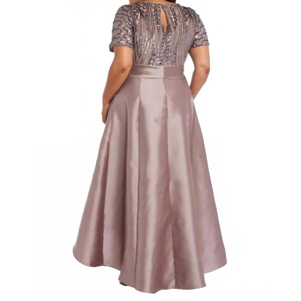 NEW R&M RICHARDS sequin bow-front dress - plus in plum - Picture 2 of 2